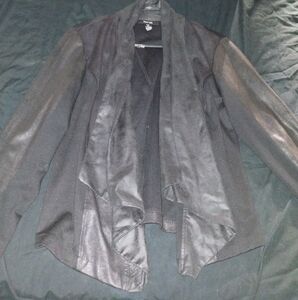 Style And Co Elegant Black Women's Mixed Media Jacket